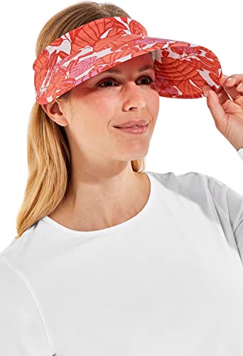 Coolibar Upf 50+ Women's Bel Aire Zip-Off Sun Visor - Sun Protective (One Size- Radiant Coral Casia Palm) #TOP4