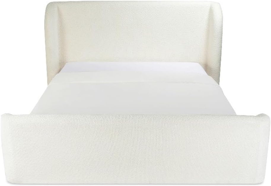 Moe's Home Collection Sophia Fabric King Bed in Cream White