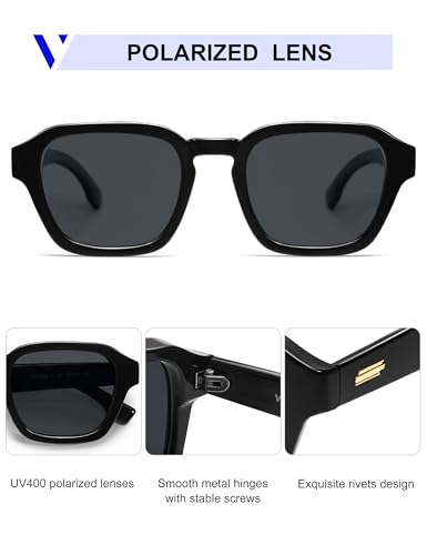 Image of VANLINKER Retro Vintage Polarized Trendy Small Square Sunglasses for Women Men 2025 Fashion Shades VL9858