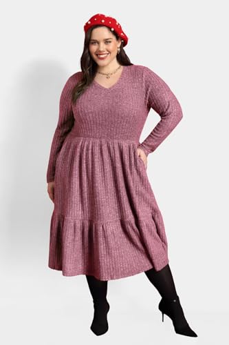 Image of RITERA Plus Size Dresses for Curvy Women Summer Spring Womens Dress V Neck Short Sleeve Casual Dress with Pockets XL-5XL