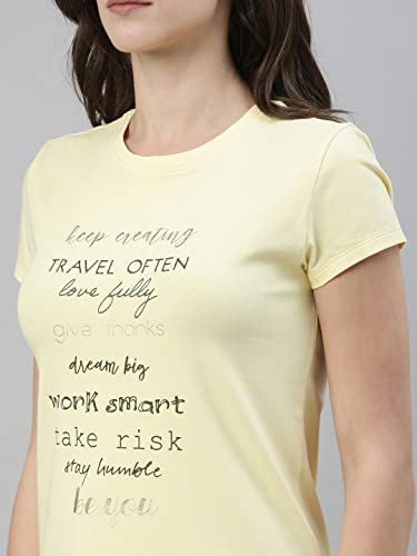 Image of Enamor Short Sleeve Crew Neck Regular Length Basic Crew T-Shirt - Slim Fit, Soft and Breathable Stretch Cotton - E147