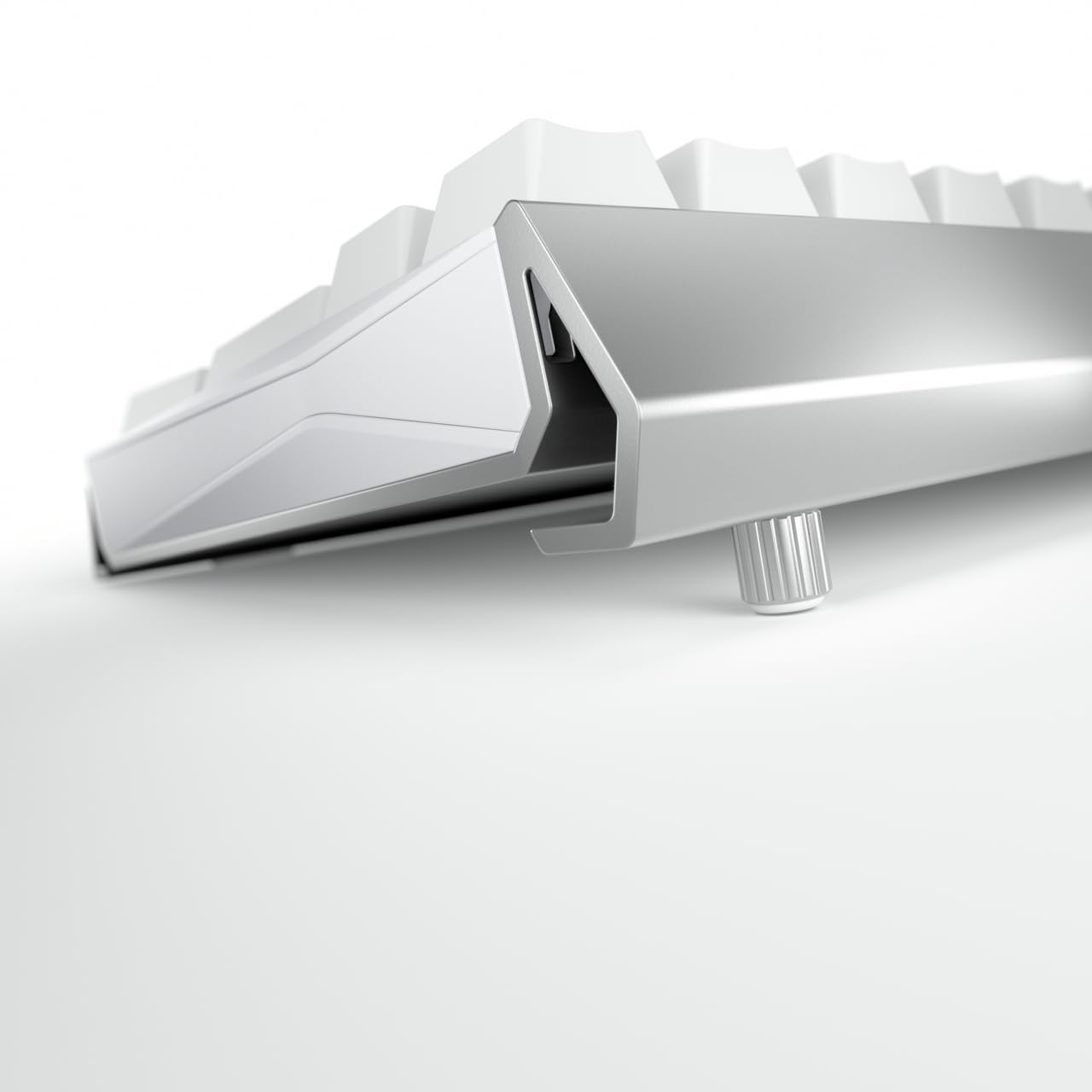 CHERRY AC 3.3 Repose-poignets ergonomique en aluminium et pieds détachables, accessoires d'origine pour clavier de jeu CHERRY MX Board 3.0 S, fixation rapide, blanc
