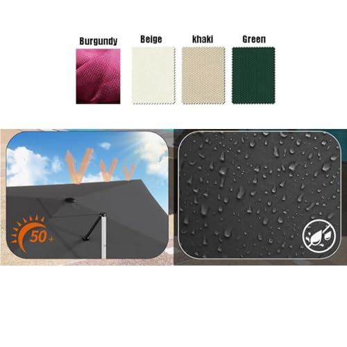 Kpegaxs Tessuto Di Ricambio Per Ombrellone Quadrato 3X3M 3X4M 8 Stecche Telo Di Ricambio Per Ombrellone Giardino A Sbalzo Baldacchino Impermeabile Uv50+(Green,3X3M (10X10Ft)) - 4