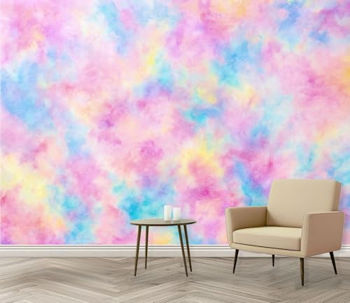 Wall Mural Abstract Floral Tie Dye Print Peel and Stick