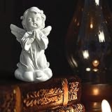 OwMell Little Angel Statue Figurine, Resin Cherub Statue Sleeping Angle Sculpture, Remembrance Healing Sympathy Gift for Memorial, Shelf Home Living Room Desktop Office Decoration - Praying