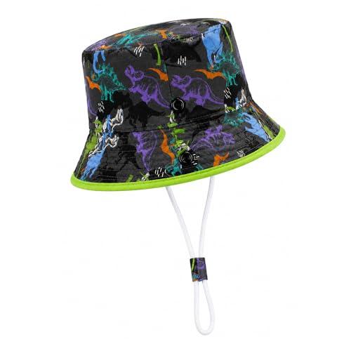 Image of VRITRAZ Unisex Kids Printed Bucket Hat | UV Protection Sun Hat with Adjustable Chin Strap & Summer Beach Travel Outdoor Cap for Toddlers & Children (4-12 Years)