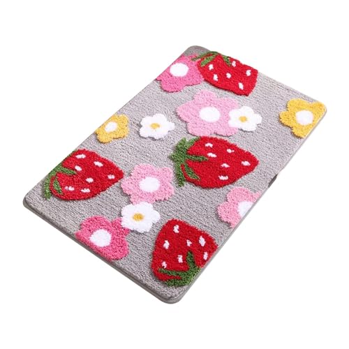 Samuliy Tapetes de baño para baño, tapetes para puerta de baño, alfombras de cocina, alfombras de baño, suaves y absorbentes, alfombra de baño antideslizante, alfombra de fresa, decoración del hogar