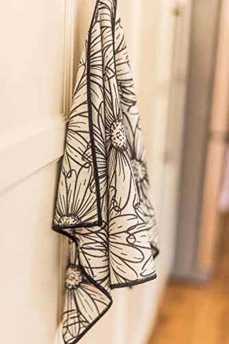 Desert Aqua || 3 Pack|| Kitchen Towels || Dish Towels || Tea Towels || Highly Absorbent || Hanging Loop || Dish Cloths || Modern || Designer Prints (Beige/Black) #TOP6