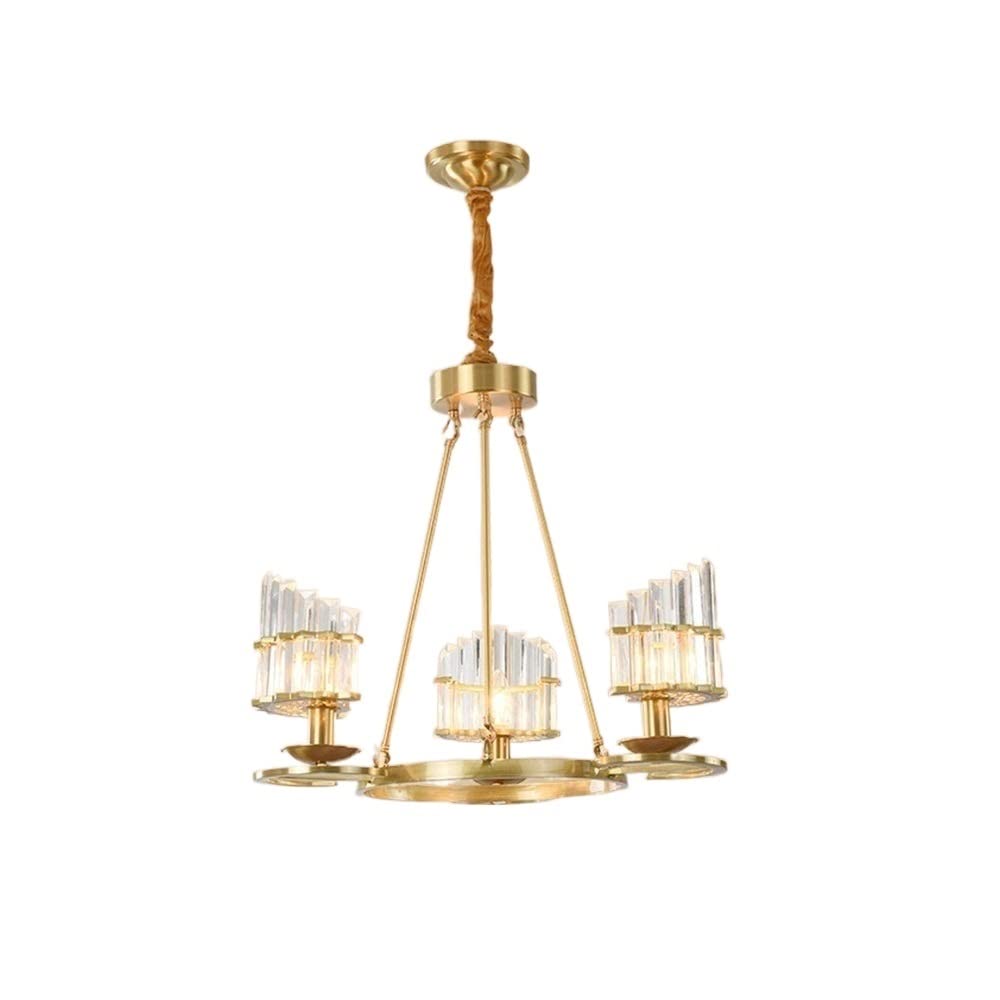 Lustre En Cristal K9 Luxueux Nordique À 3 Lumières E14, Luminaires de Plafond, Décoration, Lampe Suspendue Postmoderne Créative En Cuivre Pour Chambre À Coucher de Restaurant