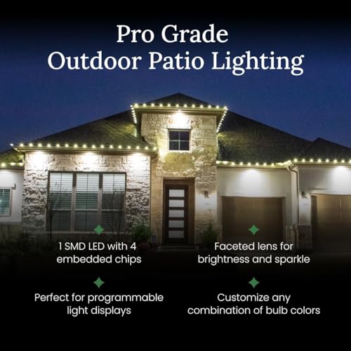Pro Christmas SMD C9 LED Retrofit Bulb - Pro Pack of 25 Bulbs - Dimmable Energy Efficient Outdoor Waterproof Lighting for Holiday Decor, Christmas Trees - 2800K Warm White by Christmas Designers - Image 8