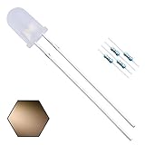 EDGELEC 100pcs 5mm Warm White Lights LED Diodes (White Lens) Diffused Round Top 29mm Long Feet (DC 3V) +100pcs Resistors (For DC 6-13V) Included/Bulb Lamps Light Emitting Diode