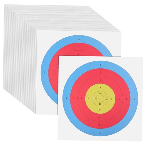 BESPORTBLE Versatile Bow Targets 50 Pack Archery Paper Targets Shooting Practice for Range