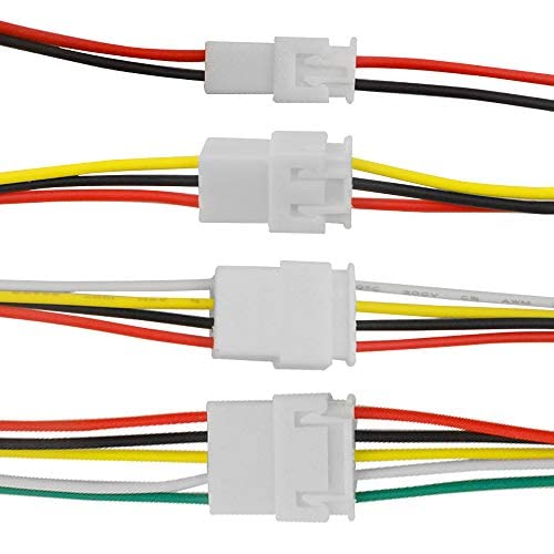 BGTXINGI 20Pcs 2PIN 3PIN 4PIN 5PIN Double End Female and Male Wire Connection Plug Extension cord Terminal Connector Electronic Wire Cable 200mm Compatible with JST XH – vue 4