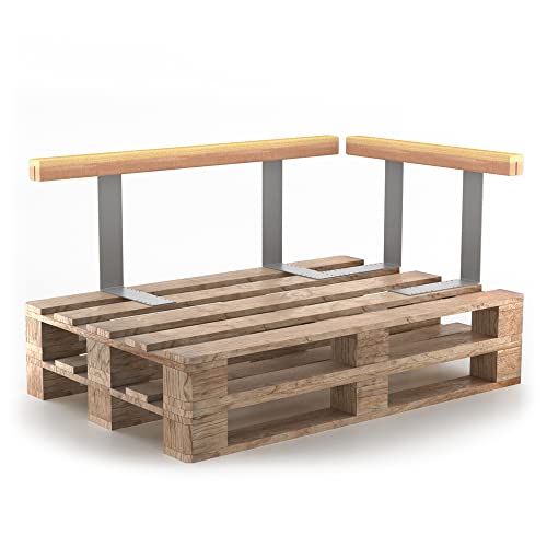 Vicco Rückenlehne Palettenkissen, Naturholz, 110 cm 2er Set