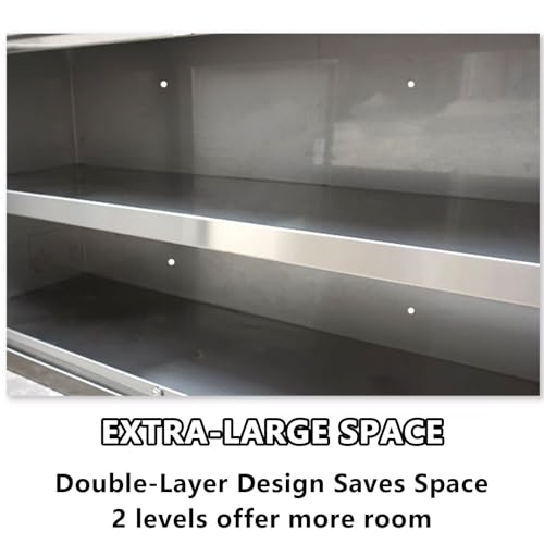 Gabinete de pared de acero inoxidable, unidad de almacenamiento que ahorra espacio con puertas de rodillos lisas.Material durable 304 para el garaje del cuarto de baño de la cocina.Superficie Fácil De