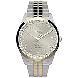 Timex Men's South Street Sport 36mm Perfect Fit Quartz Stainless Steel Strap, Two-Tone, 18 Casual Watch (Model: TW2V046009J)