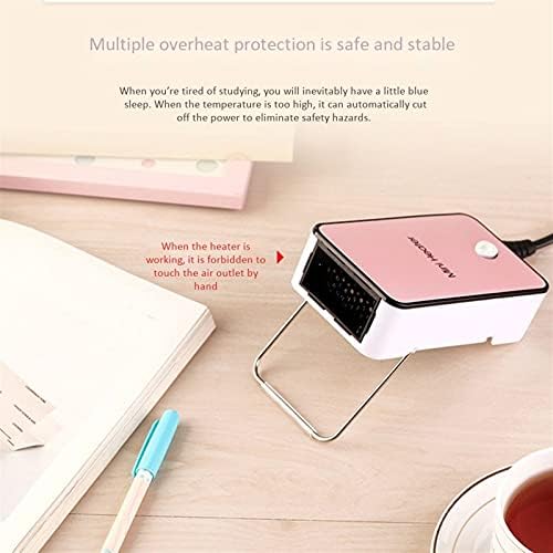QCLU Mini Fan Heater, 50W Ultra Consumption Low Power Quick Heat, Portable Desktop Small Electric Heater Dryer, ABS Flame Retardant Material Hot Air Heater (Color : Black)