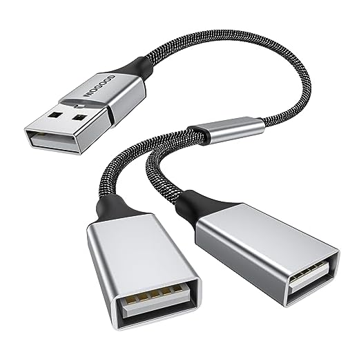 MOGOOD USB Splitter Cable - Dual Port Extender Hub