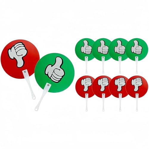 Hoite 10 Pcs Thumbss Up Thumbs Down Paddles - Classroom Voting Paddles for Classroom, Small Group Teacher Supplies, Yes or No, Durable, Easy To Install