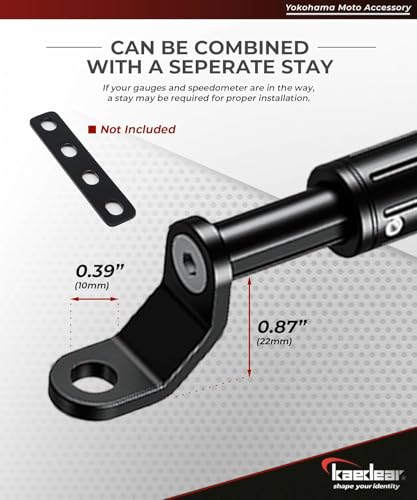 Image of Universal Motorcycle Handlebar Brace Rod | CNC Aluminum Cross Bar with Mount Clamp | Bike Handle Stabilizer Support Bar | Black Finish