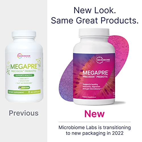 Microbiome Labs Megasporebiotic (60 Capsules) + Megapre (180 Capsules) Probiotic Prebiotic Bundle - Spore-Based Probiotic With Prebiotic Fiber Supplement #TOP4