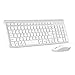 Price comparison product image Wireless Keyboard and Mouse, JOYACCESS 2.4Ghz Wireless Keyboard with Numeric Keypad and Silent Mouse 2400DPI for PC/Desktop/Computer/Laptop/Windows XP/Vista/ 7/8/ 10(UK layout) - Silver + White