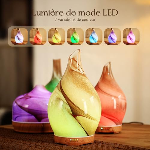 Diffuseur d'arômes ultrasonique 280ml avec 7 LED changeantes - 3
