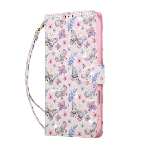 Étui iPhone XS Max en cuir à rabat avec motif pensée élégant
