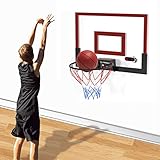 🏀【 Slam Dunk Experience 】 Doppelte Druckfedern. Nach einem Tor springt der Korb in seine ursprüngliche Position zurück. Die schützenden Schwammstreifen auf der Rückwand, die speziell entwickelt wurden, um den Schlag auf die Tür zu minimieren.