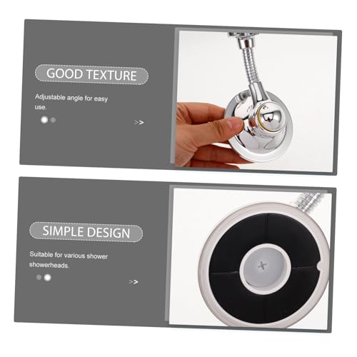 Soporte de ducha ajustable adhesivo sin taladro para alcachofa de baño paquete de 5 piezas 5