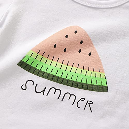 Goodplayer Toddler Baby Girls Clothes Watermelon T-Shirt + Linen Shorts with Belt Cute Summer Short Set - Image 6