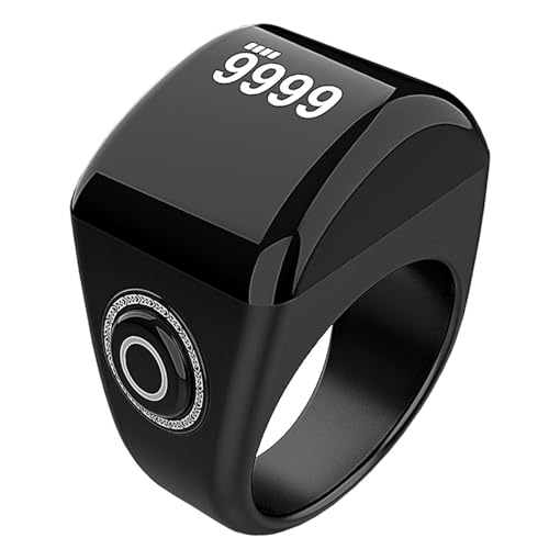 KEWAYO Smart Tasbih Zikr Ring 20mm Tally Counter Ring with 0.49 Inch Digital Display USB Rechargeable Tasbih Counter (20mm)