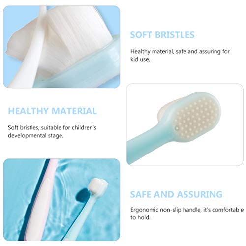 Toyvian 2Pcs Bebê Criança Escova de Dentes Infantil Formação Escova de Dentes Escova de Dentes de Ce