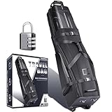 CHAMPKEY Professional Golf Travel Bags for Airlines - Golf Travel Bag Hard Case Top - Premium Oxford Fabric Golf Travel Bag - Oversized Travel Wheels Golf Travel Case（Gray Bag）