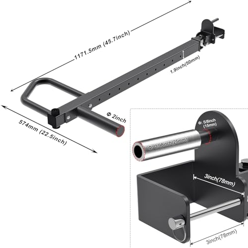 SELEWARE Heavy Duty Adjustable Jammer Arms Lever Arms - 600 lbs Capacity, Alloy Steel, Fits 3'' x 3'' Power Racks with 5/8" or 1" Holes, Home Gym Strength Training, Compatible with 2" Olympic Plates by SELEWARE - Image 7