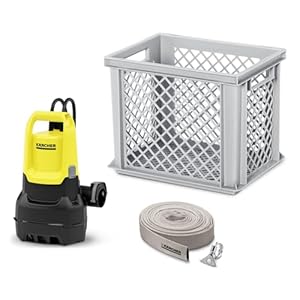 Kärcher SP 16.000 Flood Box Dompelpomp voor vuilwater, wateropbrengst: 16.000 l/h, voor vuilwater met deeltjes tot 20 mm grootte, restwaterhoogte: 25 mm, met 10 m stoffen slang en grofmazige draagbox