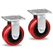 HANDSAMMU 5 inch Industrial Casters, Heavy Duty Caster with Polyurethane Wheel and Roller Bearing-800 Lbs Per Casters-Widely Used in Workbench, DYI Projects, Industrial Equipment(2 Pack Rigid)