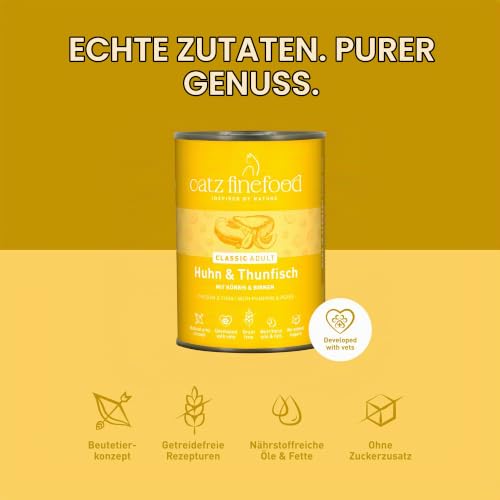 catz finefood Classic Huhn & Thunfisch Katzenfutter nass, 6 x 400g Dose