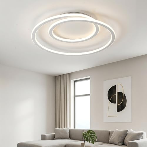 STARRYOL Lampadario soggiorno moderna rotonda da 40cm, Plafoniera soffitto LED bianco naturale 4000K, luce bifacciale lampadario camera da letto per soggiorno, camera da letto, ufficio - 68W, nessun a
