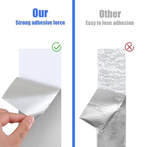 Image of Romeda Aluminum Foil Tape, 3 inch x 65 Feet (3.9 mil), Insulation Adhesive Metal High Temperature Heavy Duty HVAC Tape, Silver for Ductwork, Dryer Vent, HVAC