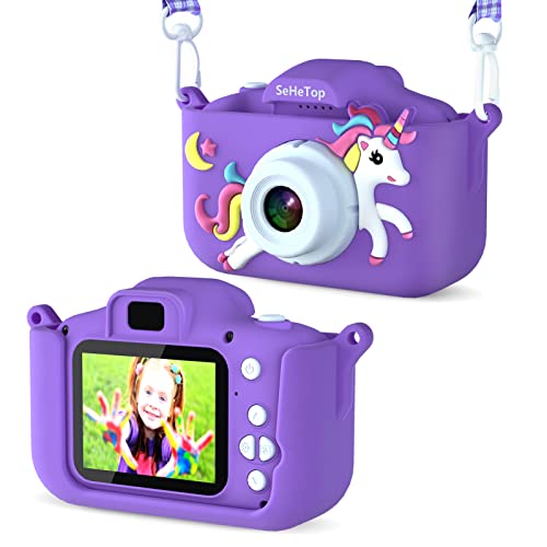 SeHeTop Camara Fotos Infantil, 1080P HD Video cámara Fotos niños,Juguetes niños 3 4 5 6 7 8 9 10 años,Juguetes con cámara para niños y niñas, Regalos de cumpleaños, scon Tarjeta SD de 32 G