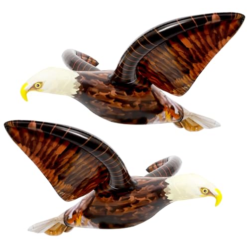 Inflatable Bald Eagle Balloons 2PCS Realistic Eagle Jungle Safari Animals Balloons for Baby Shower Zoo Wildlife Theme Birthday Party Decorations