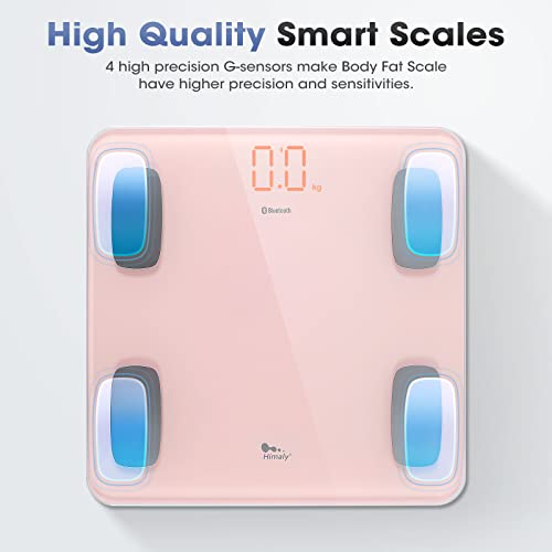 Agm Smart Scale For Body Weight, Digital Bathroom Weight Body Fat Scale, Bmi Weighing Wireless Bluetooth Digital Scale, Body Composition Monitor With Smartphone App, 400Lb/180Kg Capacity (Pink) #TOP5