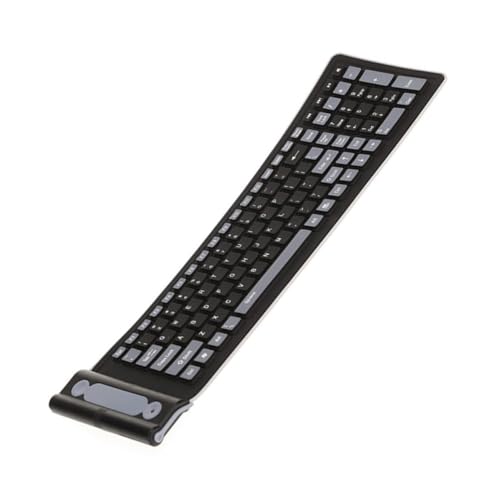 Clavier sans fil pliable en silicone 107 touches flexible et silencieux pour PC