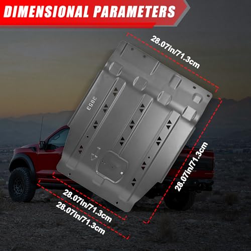 Image of 2025 Upgrade Transmission Skid Plate Compatible with 2015-2022 Ford F150 3D Manganese Steel Splash Panel Shield Replace OEM Diaper