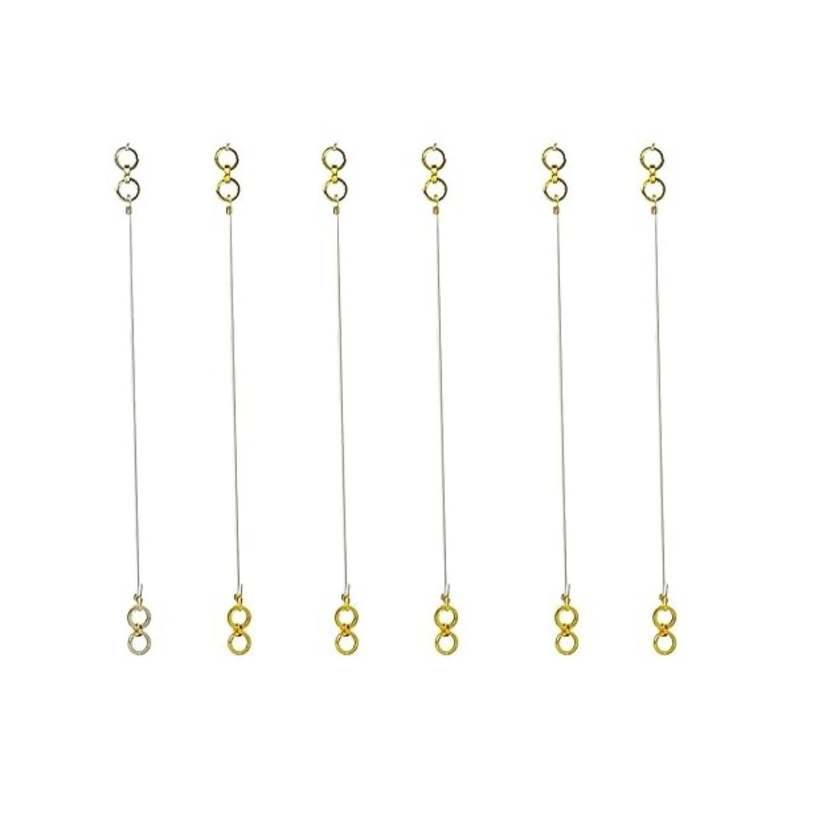 accessher Gold Plated Single Layered Lightweighted, Heavy Earrings Support Ear Chains for Women and Girls-picture-24