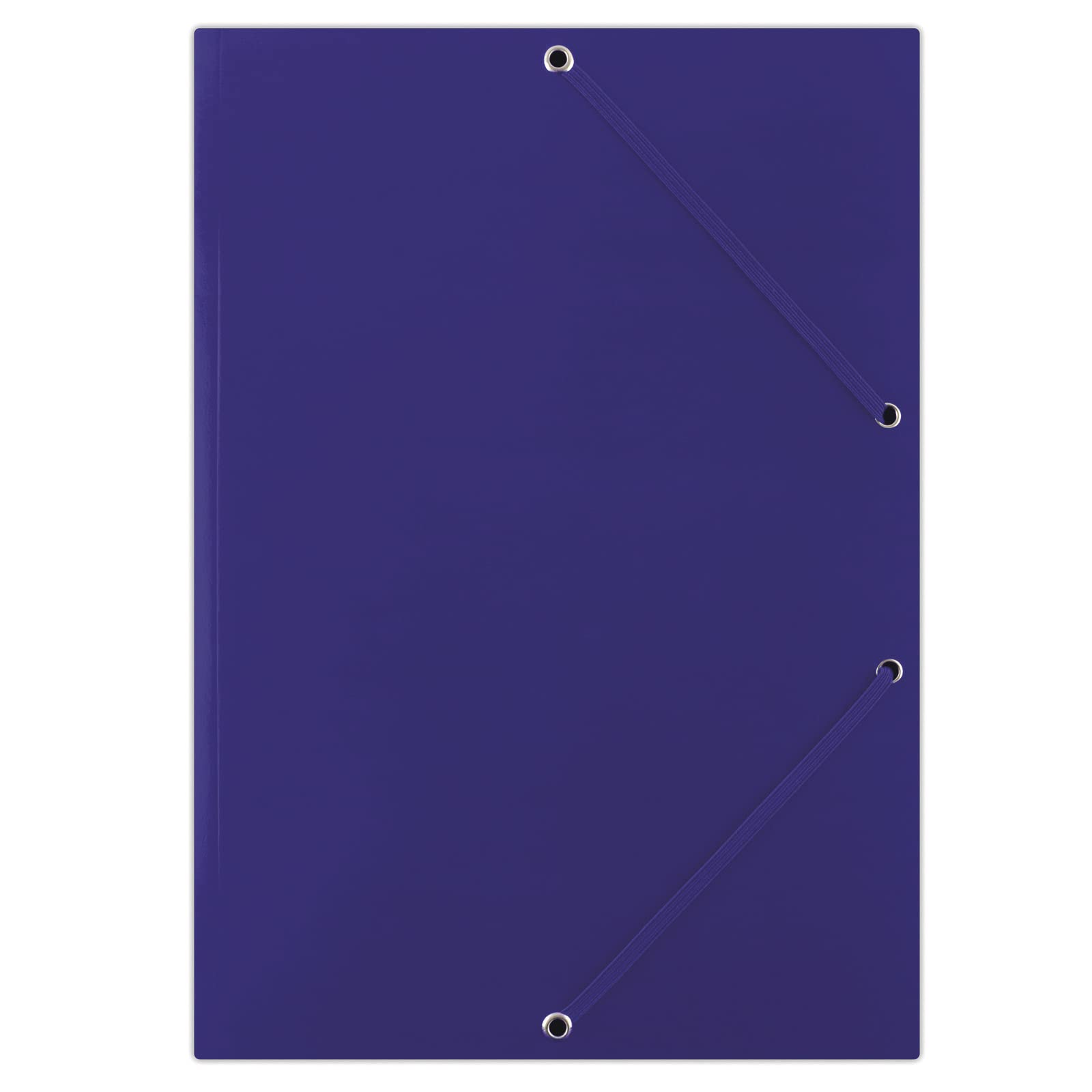 DONAU FEP10G Carpeta de alta calidad A4 de cartón/cartón fuerte con 2 gomas elásticas, paquete de 50 unidades, color azul, ideal para oficina y escuela, punto verde