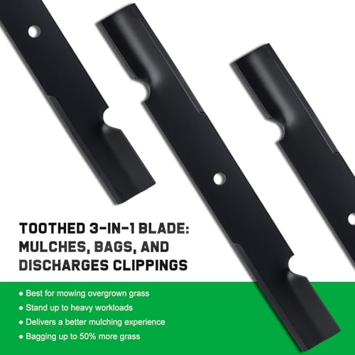 Image of Grasscool 5101755 5101755s Blades Compatible with Ferris Scag Turf Tiger Bad Boy Simplicity 61 inch Zero Turn Mower Replace for 5020842 48111 481708