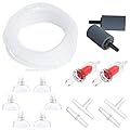 Uniclife Aquarium 4m Airline Tubing Standard Air Pump Accessories Set with Air Stone Cylinders Connectors Suction Cups and Check Valves for Fish Tank Aeration Setup