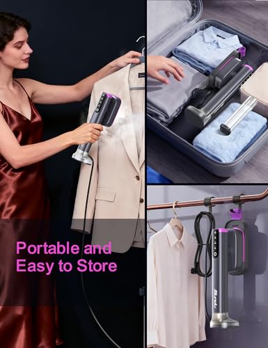 Image of Sundu Travel Steamer for Clothes, Steamer & Iron 2 in 1 with Fast Heat-Up, 1200W Portable Handheld Garment Steamer, 15s Fast Heat-up, (180 ml +100 ml) 2 Water Tanks for Home & Travel(Warm grey)